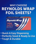 No Fuss Pre Cut Pop Up Aluminum Foil Sheets 14 By 10.25 Inches Each Pack Of 5 50 Sheets Per Box 250 Total Easy Prep for cooking