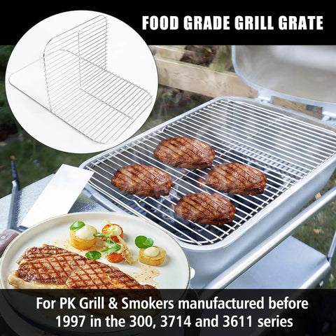 Heavy Duty Hinged Cooking Grid For Veteran Outdoor Grills Goof Proof Charcoal Flip System Superb Stainless Steel Grill Replacement Rack with food grade material.