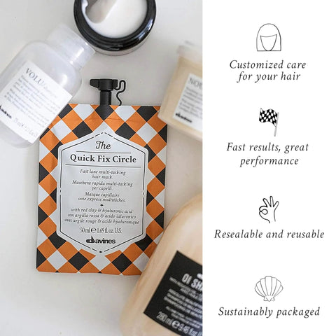 Three Minute Express Hydration Hair Mask For Silky Smooth Strands With Hyaluronic Acid to Deep Condition in 50ml pouch.