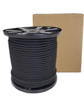 Three Eighths Inch Black Shock Cord Bungee Rope, 500 Ft Spool, Marine Grade Polyester With UV Resistant Latex Core