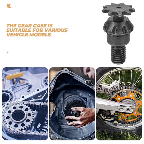Heavy Duty Iron Transmission Gear Reduction Box For Gasoline Engines And Atvs Featuring Slick Quick Swap Install angle view with gear case and installation.