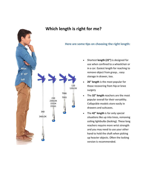 32 Inch EZ Reacher Pro Plus Grabber With Thumb Lock, 6 Lb Capacity, 4.5 In Wide Fingers, 90 Degree Swivel, Heat Resistant Silicone Tips, Ideal Reach Tool For Seniors, Post Op Recovery, And Everyday Accessibility