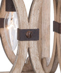 Close-up of rustic wood and metal geometric cage design on Farmhouse Wood Pendant Light With Geometric Cage Design For Dining Room And Kitchen Island Rustic Modern Farmhouse Pendant Lighting With Easy Install 8 Inch Length Ceiling Fixture For A Cozy Chic Home
