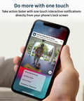Smartphone showing alert from Essential Wired Video Doorbell With HD Video, 180 Degree View, Night Vision, Two Way Audio