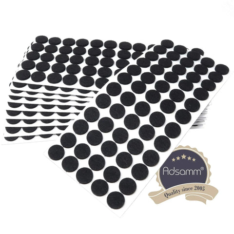 Six Hundred Pack Black Self Adhesive Felt Pads For Furniture Chairs Round Floor Protectors, 0.79in, heavy duty felt sheets.