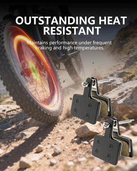 Top Shelf Resin E Bike Brake Pads Compatible With Lectric Xp 1 0 2 0 3 0 Xp Step Thru Xp Lite 1 0, showing heat resistant design.