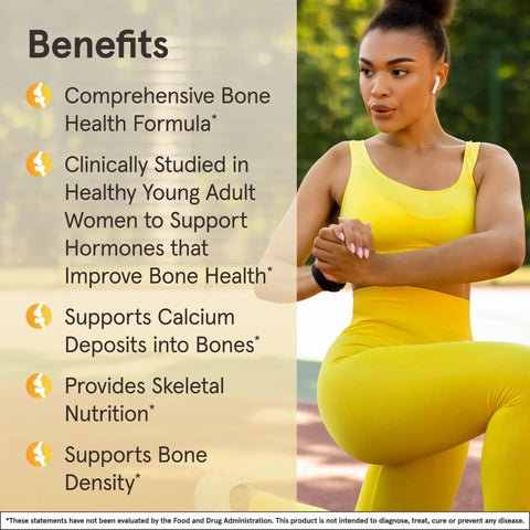Woman exercising with benefits of BoneUp For Bone Density With Vitamin D3 And K2 Calcium Support Supplement 240 Capsules displayed