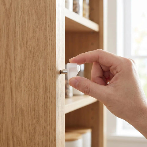 White Shelf Support Pegs Set With Enhanced Safety Grip Durable Plastic And Stainless Steel Pins for Cabinets and Shelves installation