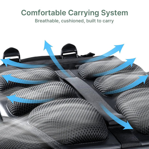 Breathable cushioned back of Lancer 300 Modular Waterproof Outdoor Camera Backpack with Portable 300Wh Power Station