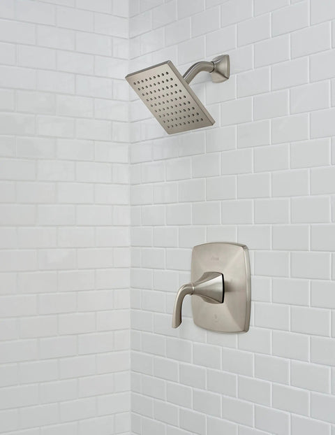 Shower Valve Trim Kit With 1 Handle, Brushed Nickel Finish, Built To Last All Metal Construction, Pforever Seal Ceramic Disc, Trim Only