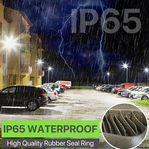 200W LED Parking Lot Light With 30000LM Dusk To Dawn Photocell IP65 Waterproof Area Lighting in rainy parking lot