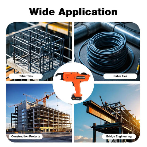 Electric Rebar Tier Gun 8mm To 34mm Automatic Tying Tool for construction, rebar ties, cable ties, and bridge engineering