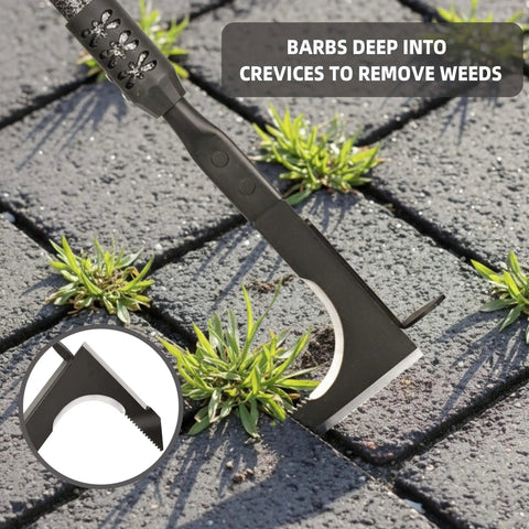 Long Handle Crack Weeder 48 Inch Stainless Steel Manual Weeding Tool For Narrow Gaps And Cracks, Weed Grabber Remover For Sidewalks And Pavers, Moss And Weeds Between Tiles, Easy Grip Weeder