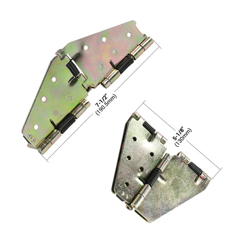 Nailed Down Heavy Duty Drop Leaf Table Hinges And Leaf Hardware Support Bracket With Spring Loaded Flap Top Design For Folding Tables, 7.5" and 5.1" sizes.