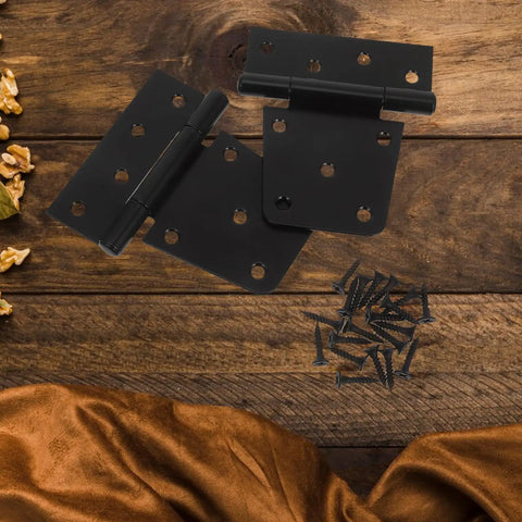 Heavy Duty 3.5 Inch Black Weld On Gate Hinges for Fence Gate Hardware, Built For Barn Doors and Outdoor Sheds, screws included