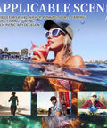 Person wearing All Season Trucker Cap For Men And Women With Adjustable Buckle enjoying a drink in water