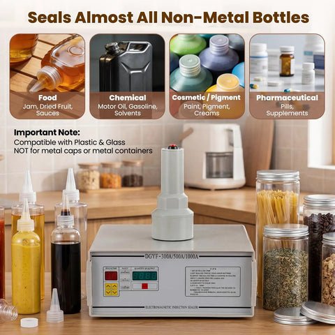 Handheld Induction Sealer For Flat And Spout Caps 10 To 50 mm Portable Bottle Finisher 110V sealing various non-metal containers.