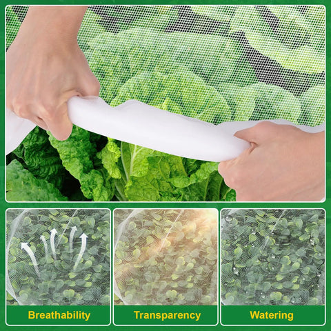 Ultra Fine Garden Netting 10x50ft Insect Barrier For Raised Beds And Crops, Mosquito And Bird Protection, 0.8mm x 1mm Mesh
