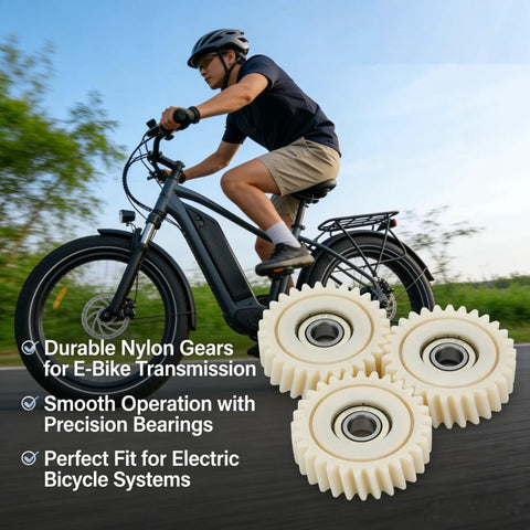 Cyclist on e-bike with Three Pack 31T Spiral Bevel Gear Set for Bafang Hub Motors 41.5x11mm displayed