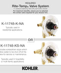 Alteo Valve Trim With Push Button Diverter And Face Plate Handle, Single Handle Controls On Off And Temperature, ADA Compliant Metal Lever