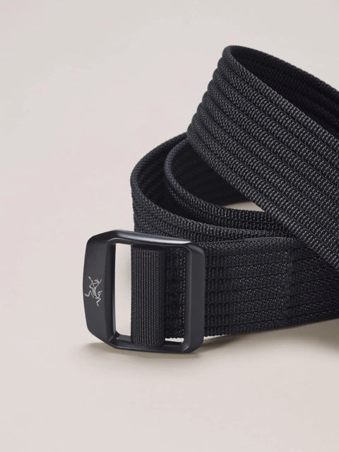 38Mm Webbing Belt With Metal Buckle Black Medium Durable Everyday Carry Belt With Fair Trade Certified Materials in coiled position