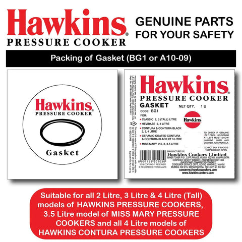 Hawkins A10-09 Gasket Sealing Ring for Pressure Cookers 2-4 Liter packaging with product details