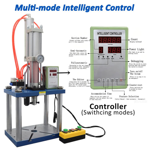 Beast Mode Heavy Duty Pneumatic Punch Press Machine 6614 Lb Force with digital controller and operation buttons for sheet metal.