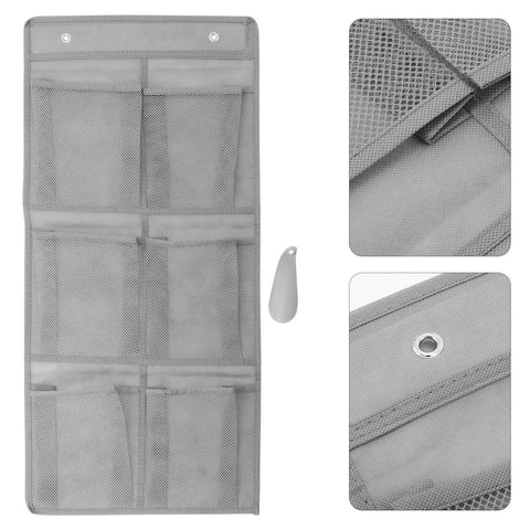 Slick Door Shoe Organizer With Six Deep Mesh Pockets And Heavy Duty Hanging Hooks for no fuss entryway tidy up.
