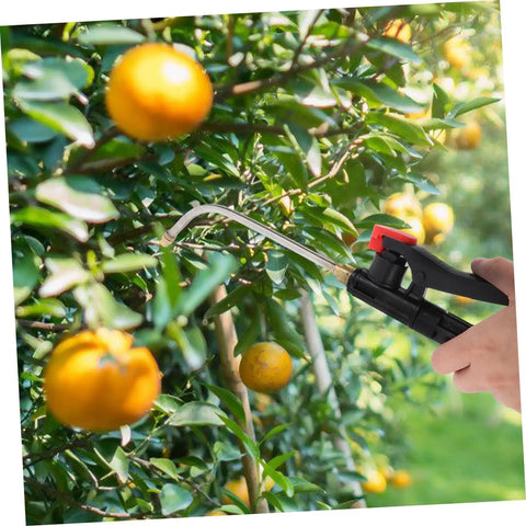 Extended Curved Sprayer Wand For Garden And Farm Use With Tough Stainless Steel Handle Compatible With Backpack Sprayers spraying oranges