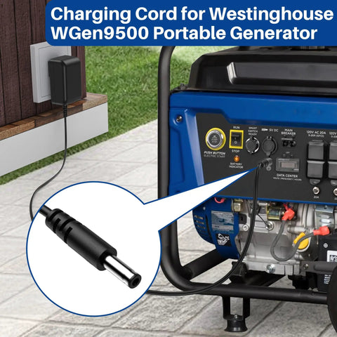 Heavy Duty ACDC Generator Charger Cord For WGen9500 WGen9500DF WGen12000 WGen3600DF WGen9500DF Power Supply Cable For iGen4500 WPro12000DF WPro8500 Portable Generators shown plugged into generator