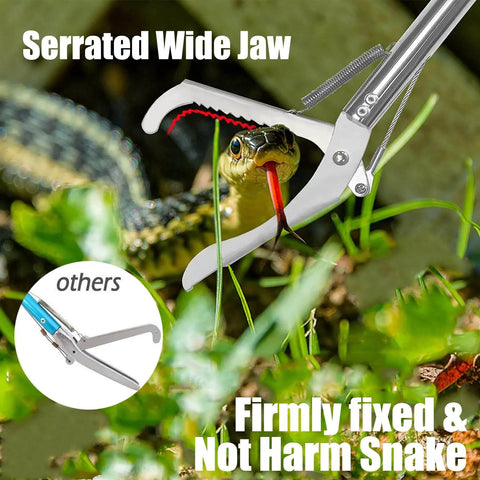60 Inch Extra Long Snake Tongs Heavy Duty Grabber With Locking Wide Jaw No Slip Grip Handle For Safe Distance Snake Handling Reptile Catcher Tool Pro Grade Lightweight Design Weighs About A Pound And A Half