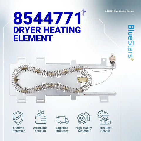 Dryer Heating Element Replacement Compatible With Whirlpool Kenmore Maytag Dryers Replaces WP8544771 shown from front view