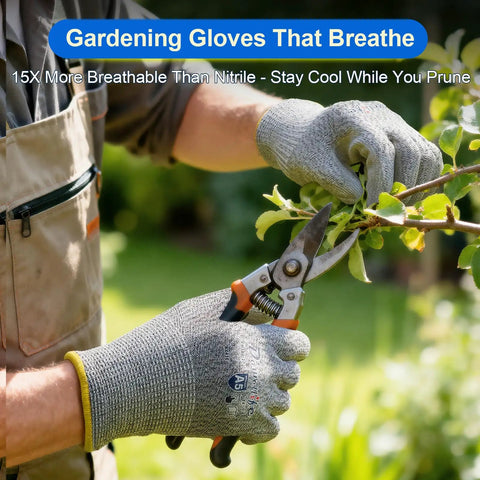 Cut Resistant Work Gloves For Men And Women ANSI A5 EN388 Level 4 Breathable PU Coated Grey Non Marking Built To Take On Gardening Fishing Automotive Construction And Woodworking Small Size