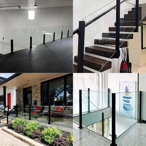 Legit Outdoor Deck Glass Balustrade Post And Pool Patio Balcony Railing System Rock Solid Heavy Duty 304 Stainless Steel in various settings
