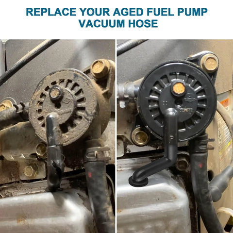 Comparison of old and new Two Pack Fuel Pump Vacuum Hose 793147 With Clamps for Lawn Tractors and Mowers