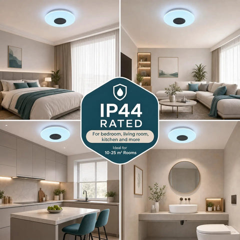 Smart Ceiling Light With Bluetooth Speaker 19.7 Inch 36W Dimmable 95 To 265V in bedroom, living room, kitchen, bathroom