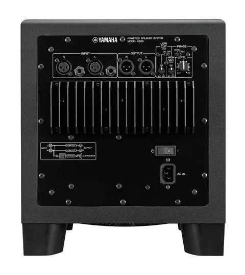 Rear connections of 8 Inch Bass Reflex Powered Studio Subwoofer With Monster Bass 150W Amplifier 22 Hz To 150 Hz Range