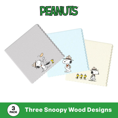 3 Pack Microfiber Cleaning Cloths For Glasses And Lenses with Snoopy designs for delicate screens and gadgets, safe on all surfaces