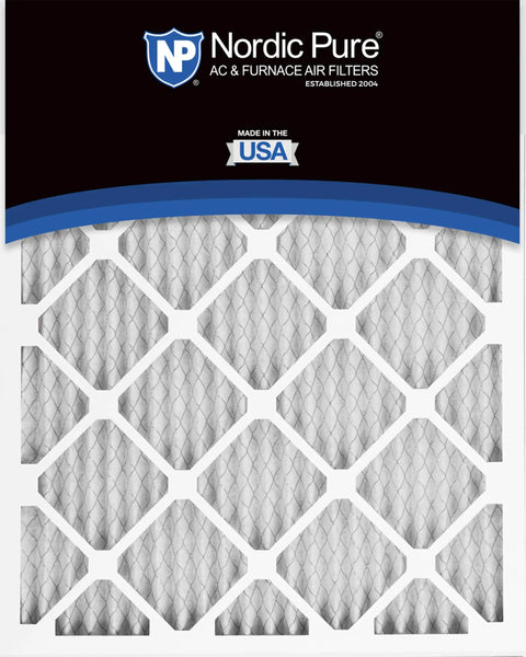 Pleated MERV 12 Air Filter For Home HVAC Systems, Actual Size 19.5 X 24.5 X 0.75, front view of white filter material