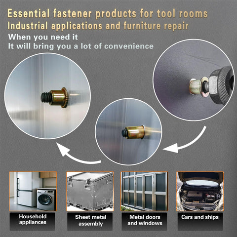 560 Piece Stainless Steel Rivet Nut Kit with Manual Rivet Nut Tool for automotive DIY and metalworking applications.