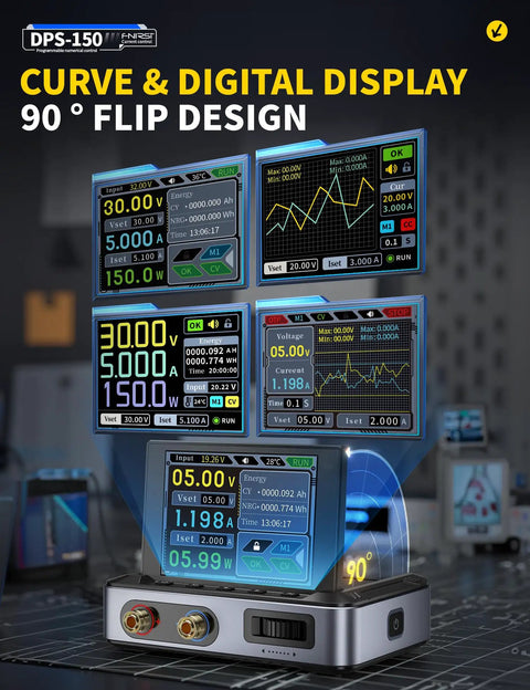 Beefy 30V 5A DC Power Supply With 150W Output And 4 Digit IPS Display Ultra Low Ripple Under 20mV CC And CV Modes PC QC And DC