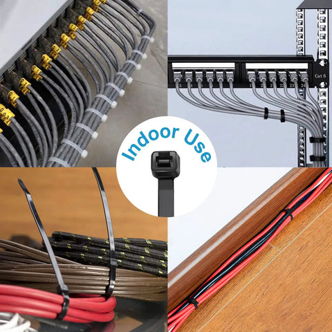 8 Inch Zip Ties 100 Pack With 40Lb Tensile Strength Black Cable Ties For Indoor And Outdoor Use, Heavy Duty Tough As Nails