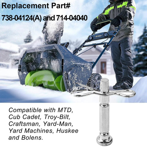 Top Shelf 20 Pack Heavy Duty Snow Blower Shear And Bow Tie Cotter Pins Rust Resistant, showing a cotter pin and snow blower in action.