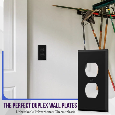Reflective Acrylic Duplex Wall Plate With Mirrored Receptacle Plate For Oversized 1-Gang 5.50 By 3.50 Inches in room view
