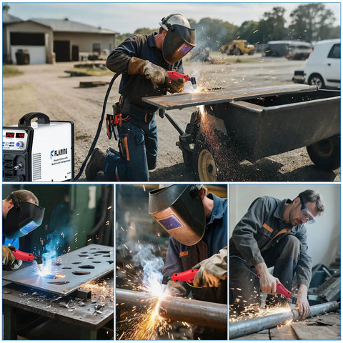240V Plasma Cutter With Built In Air Compressor And High Frequency Inverter 45A Digital Cutting Machine Delivers Three Eighths Inch Clean Cut And Five Eighths Inch Max Cut No External Compressor Needed Easy Plug And Play No Fuss Setup
