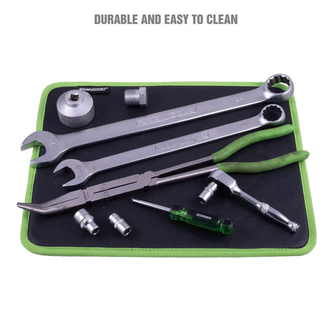 Magnetic Tool Pad 12.5 x 9.75 Inch Flexible Magnet Tray In Green And Black holding tools for mechanics DIY projects repairs