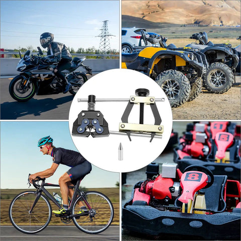 Universal Roller Chain Tools Kit With Carbon Steel Chain Breaker, Cutter, Holder And Puller for bicycles, motorcycles, and ATVs