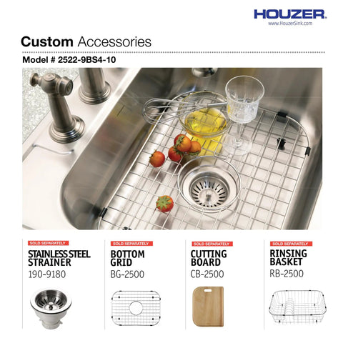 Stainless Steel Kitchen Sink 25 Inch Drop-In Topmount 4-Hole Single Bowl With Strainer Durable Pro Grade for Home and Apartment Rust-Resistant 18-Gauge T-304
