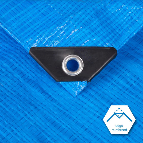 Two Pack 12x16 Ft Blue Poly Tarp 5 Mil Thick Waterproof Dustproof Multipurpose Outdoor Cover corner with reinforced grommet