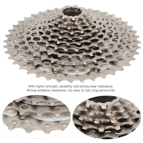 Ultra Light 11 Speed Mountain Bike Cassette Freewheel 9-42T XD Compatible, Lightweight Steel, Durable With Oxidation Resistance